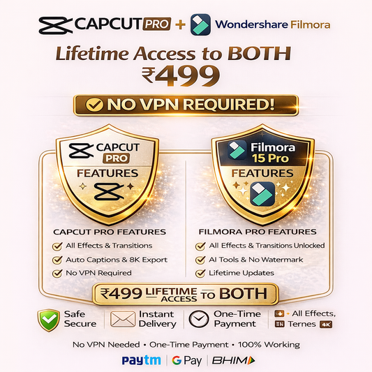 Capcut Pro for PC | No VPN | All AI Features Free + Wondershare Filmora 15 for Windows + Ai